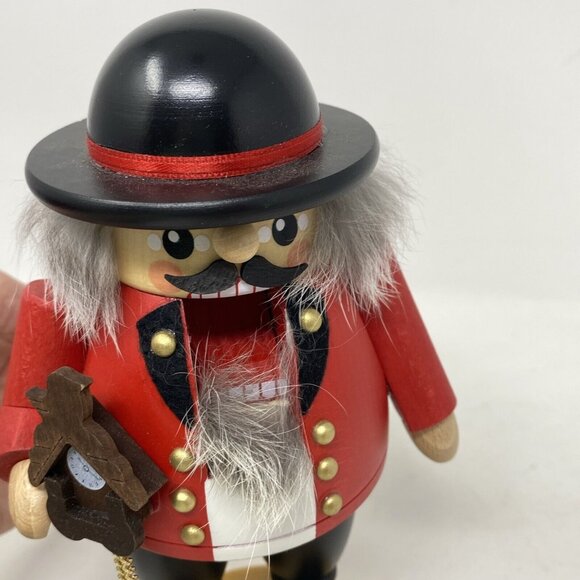 Richard Glasser Seiffen German Wooden Nutcracker Clock Maker Erzgebirgische 7.5” - Picture 8 of 9